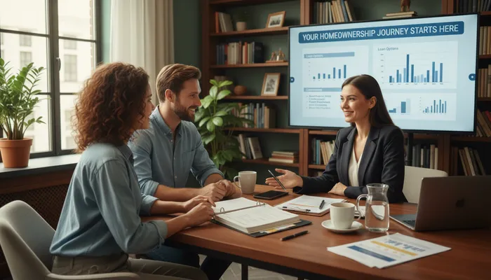 Expert team analyzing first-time homebuyer loan programs