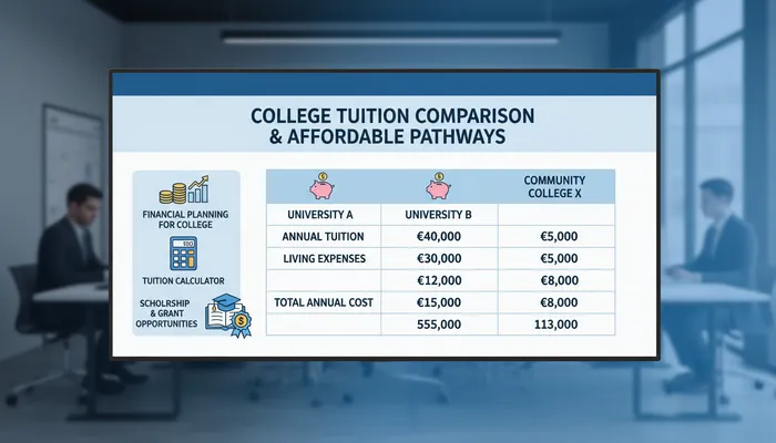 Online college tuition cost comparison