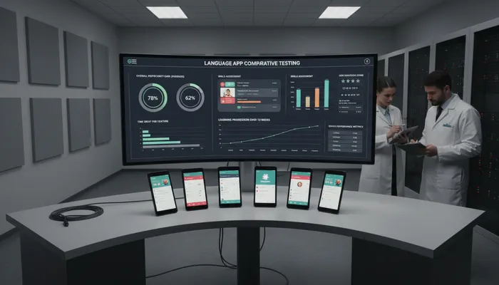Language learning app testing methodology