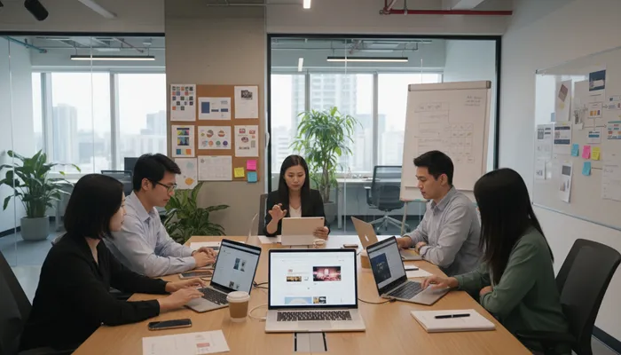 Expert team evaluating website builders