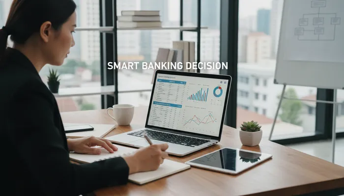 Expert evaluating business checking options