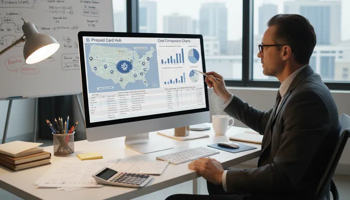 Expert team analyzing prepaid debit cards