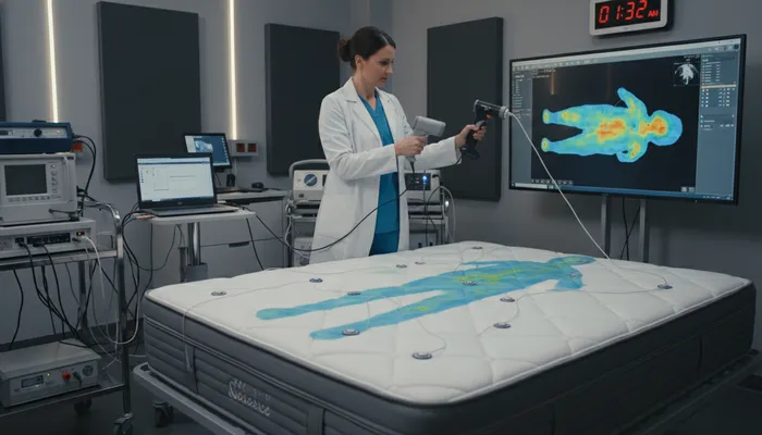 Expert team evaluating mattress cooling technology