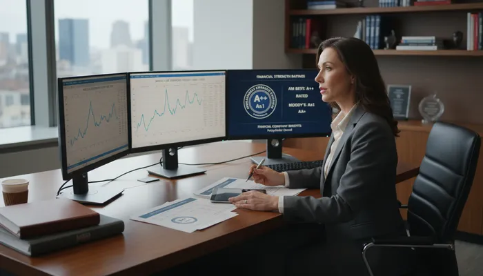 Expert team evaluating whole life insurance companies