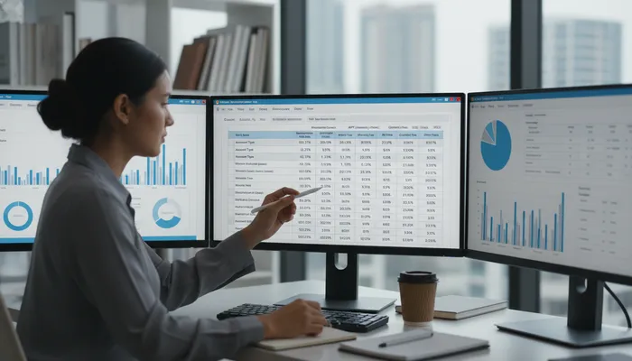 Expert team comparing checking account features