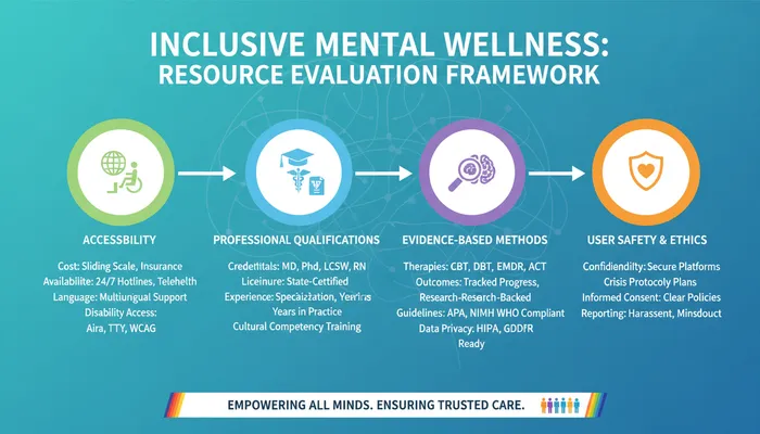 Free mental health resource evaluation methodology
