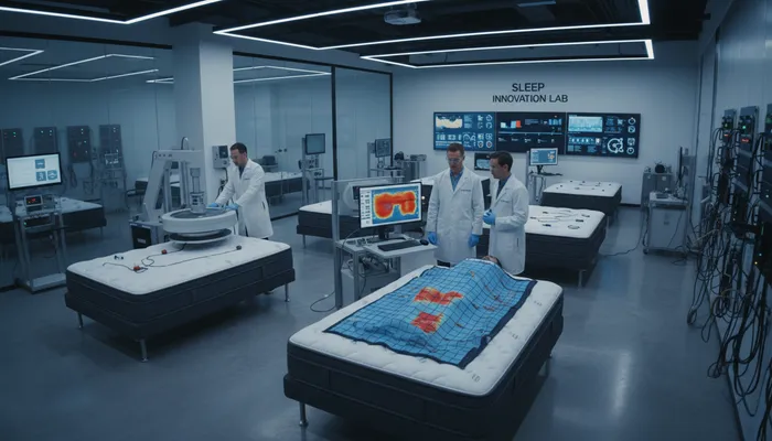 Expert team testing and evaluating queen mattresses