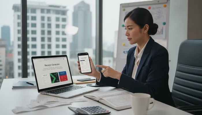 Expert team analyzing receipt generator tools